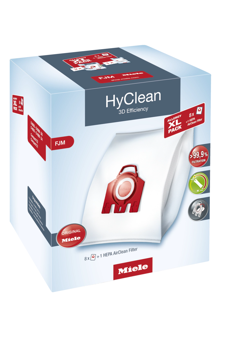 Комплект мешков пылесборников Allergy XL Pack 2 HyClean FJM + фильтр HA 50 Miele купить в Волгограде | Всегда в наличии! | Артикул 10632910 | Официальный сайт