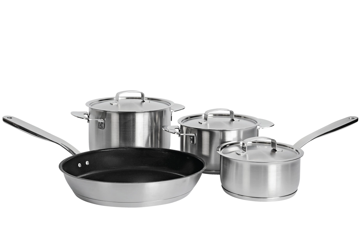 Комплект посуды All Steel с логотипом Miele 4 предмета KMTS 5704-2 Miele купить в Волгограде | Всегда в наличии! | Артикул 11945190 | Официальный сайт