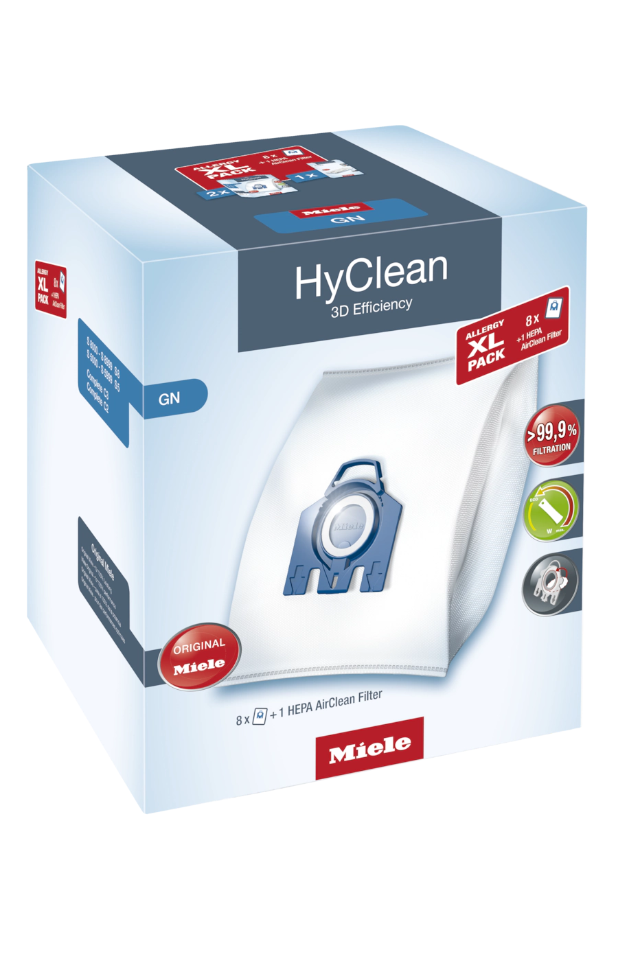 Комплект мешков пылесборников Allergy XL Pack 2 HyClean GN + фильтр HA 50 Miele купить в Волгограде | Всегда в наличии! | Артикул 10632880 | Официальный сайт